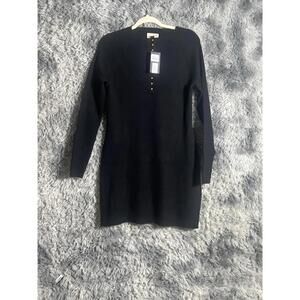 Universal thread Women's Black Ribbed Long Sleeve Dress Size L